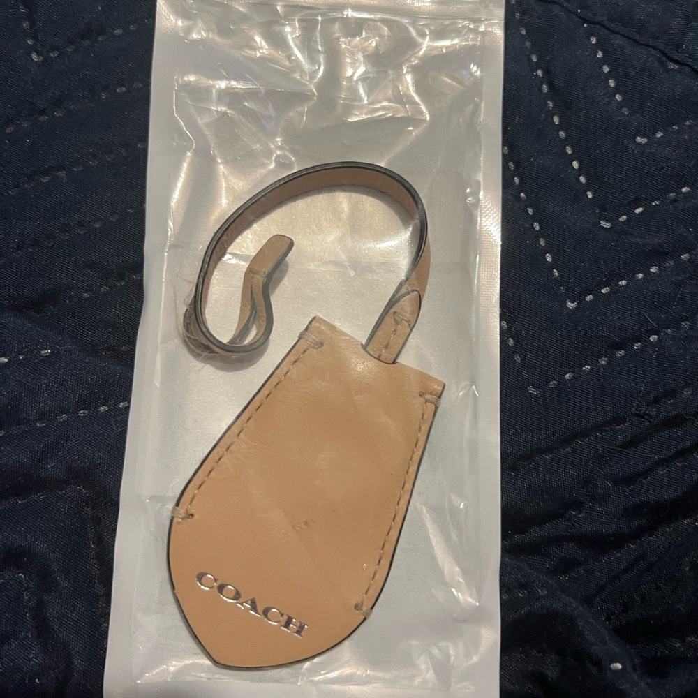 Coach Beige Leather Key Holder